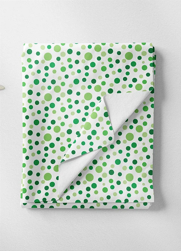 Tecido Microfibra Estampa Digital Bolinhas Verdes 1,55m de Largura