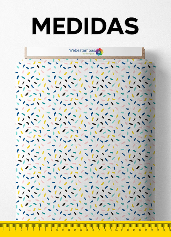 Tecido Microfibra Estampa Digital Pintura Colorida 1,55m de Largura