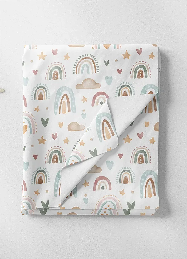 Tecido Microfibra Estampa Digital Arco-Íris Colorido 1,55m de Largura