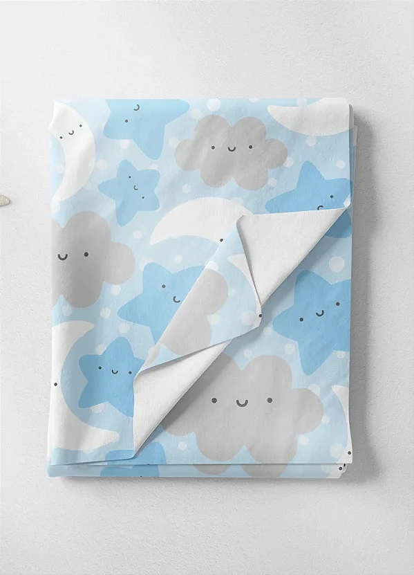 Tecido Microfibra Estampa Digital Céu Fundo Azul 1,55m de Largura