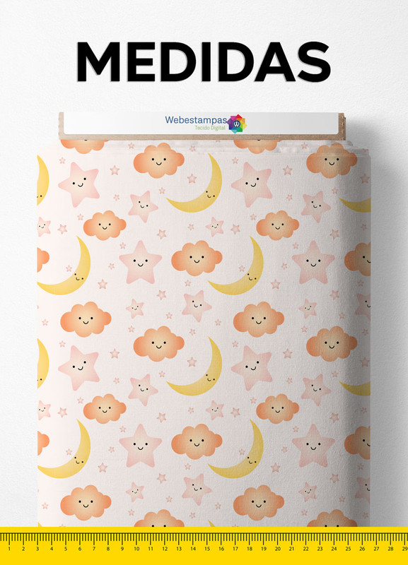 Tecido Microfibra Estampa Digital Noite Feliz 1,55m de Largura