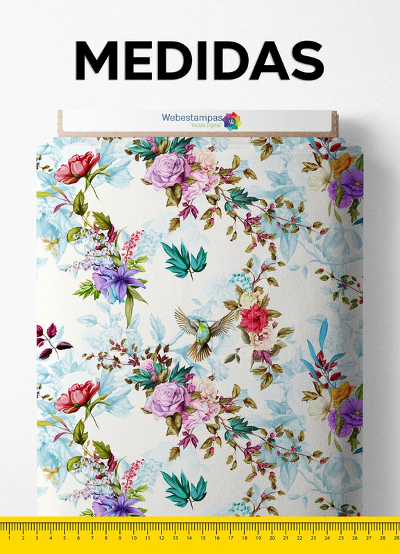 Tecido Micropercal Estampa Digital Floral 47 com 1,55m de Largura