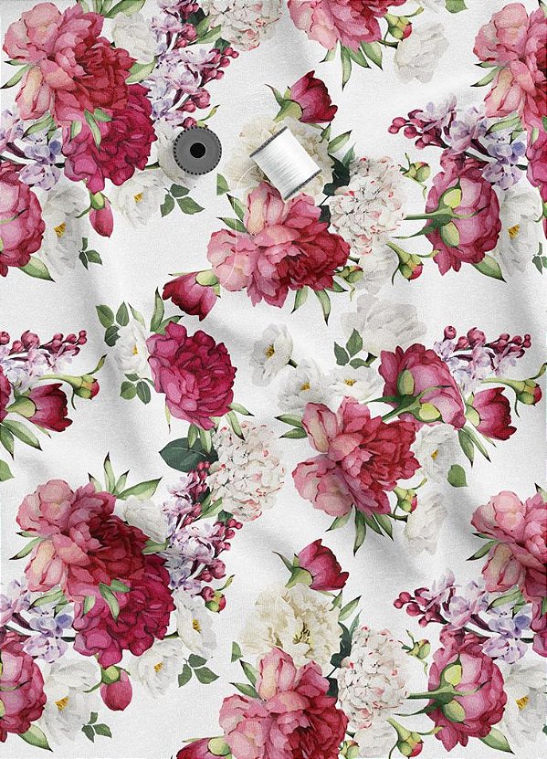 Tecido Micropercal Estampa Digital Floral 69 com 1,55m de Largura