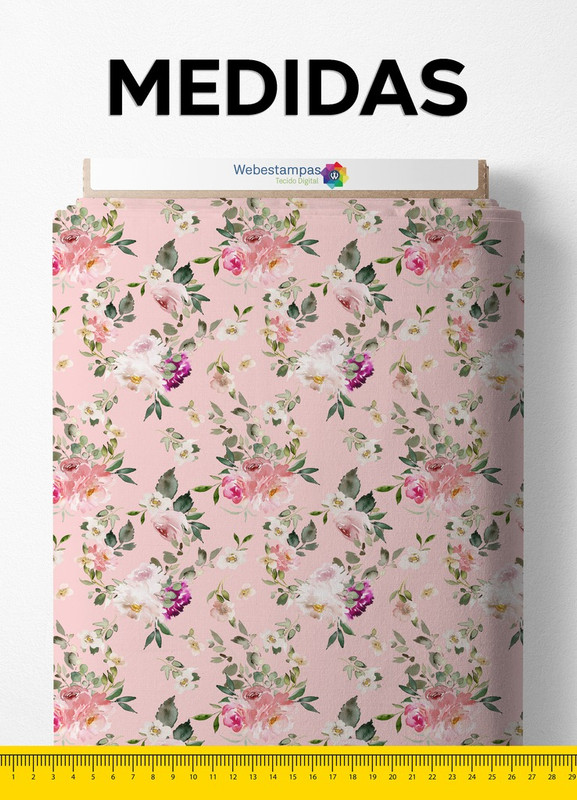 Tecido Micropercal Estampa Digital Floral 90 com 1,55m de Largura