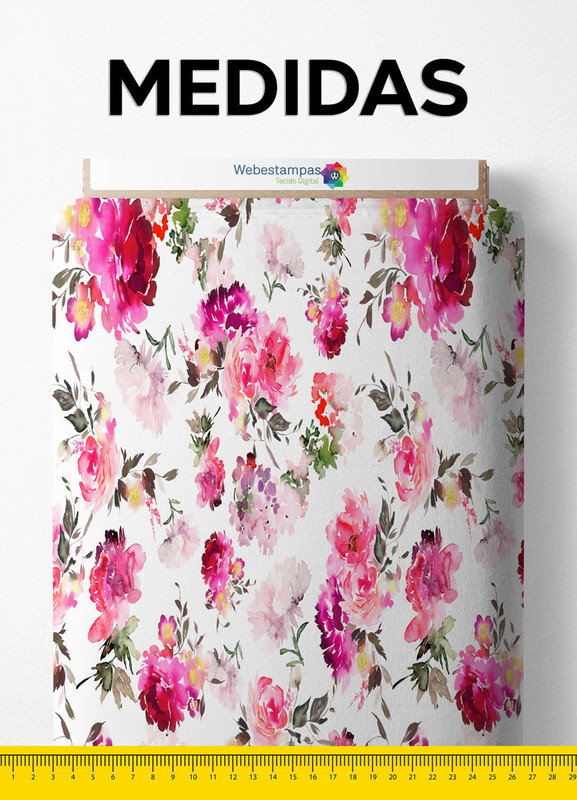 Tecido Micropercal Estampa Digital Floral 98 com 1,55m de Largura