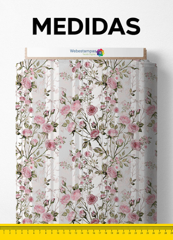Tecido Micropercal Estampa Digital Floral 129 com 1,55m de Largura