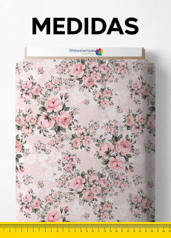 Tecido Micropercal Estampa Digital Floral 150 com 1,55m de Largura