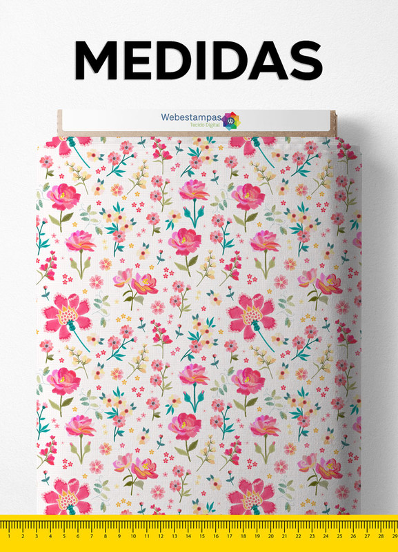 Tecido Micropercal Estampa Digital Floral 176 com 1,55m de Largura