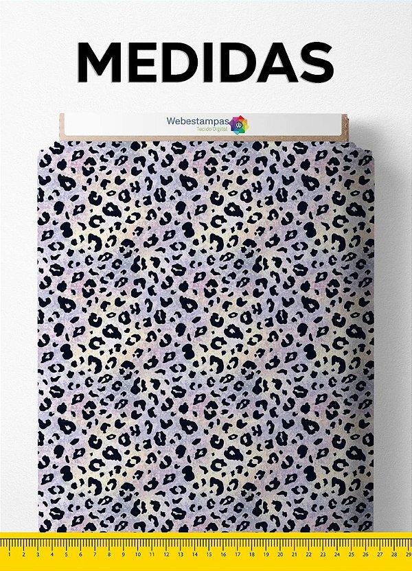 Tecido Micropercal Estampa Digital Onça print multicores 1,55m de Largura