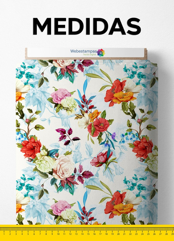 Tecido Helanca Estampa Digital Floral 21 com 1,55m de Largura