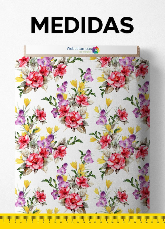 Tecido Helanca Estampa Digital Floral 34 com 1,55m de Largura