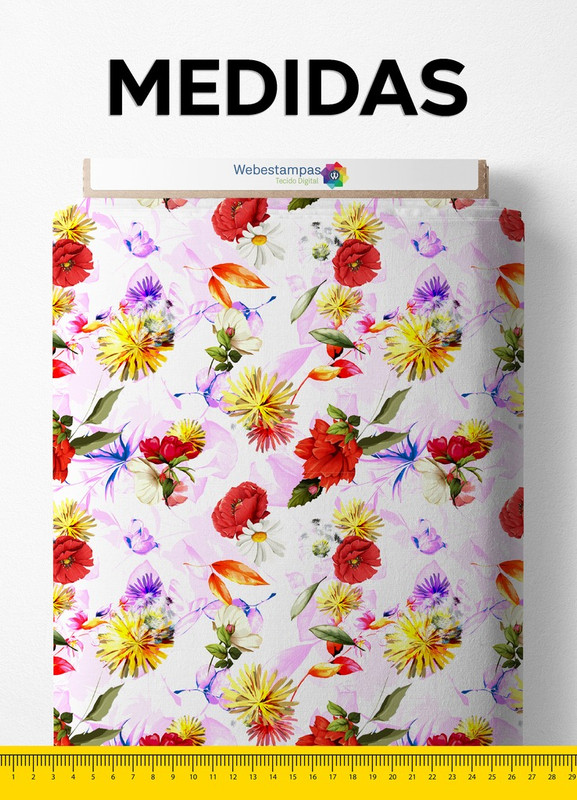Tecido Helanca Estampa Digital Floral 81 com 1,55m de Largura