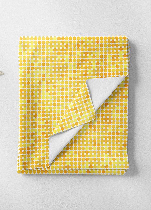 Tecido Helanca Estampa Digital Bolinhas Amarelas 1,55m de Largura