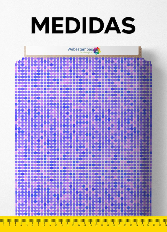 Tecido Oxford Estampa Digital Bolinhas Roxas 1,55m de Largura