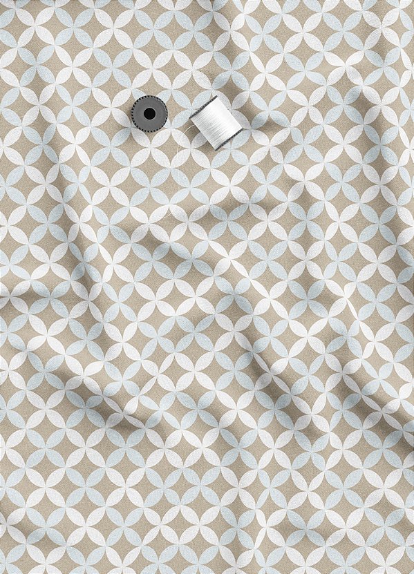 Tecido Oxford Estampa Digital Estrelado Marrom Fundo Branco 1,55m de Largura