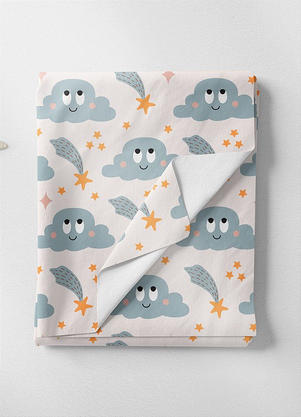 Tecido Oxford Estampa Digital Nuvem Fofinha 1,55m de Largura