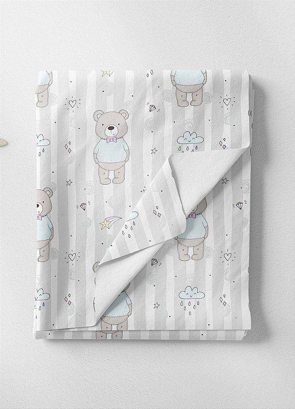 Tecido Oxford Estampa Digital Ursinho Gravata 1,55m de Largura