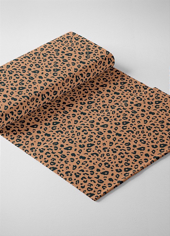 Tecido Oxford Estampa Digital Onça Mini Marrom 1,55m de Largura