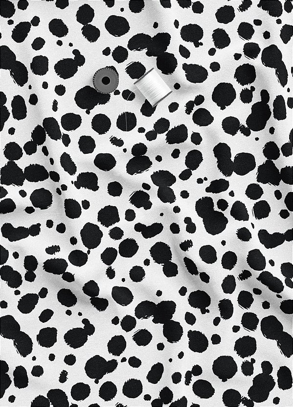 Tecido Oxford Estampa Digital Onça Preto e Branco 1,55m de Largura