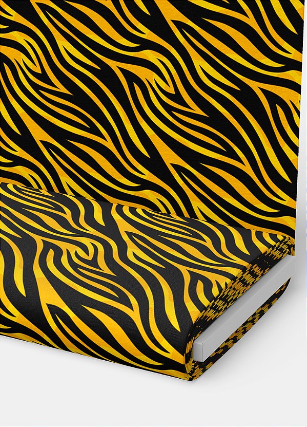 Tecido Oxford Estampa Digital Zebra Amarelo e Preto 1,55m de Largura