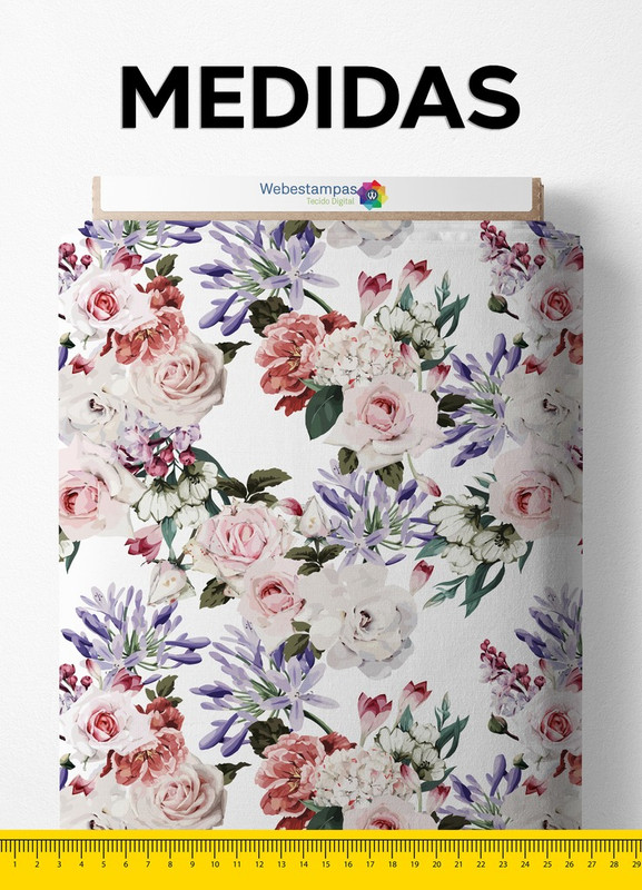 Tecido Velboa Estampa Digital Floral 66 com 1,55m de Largura