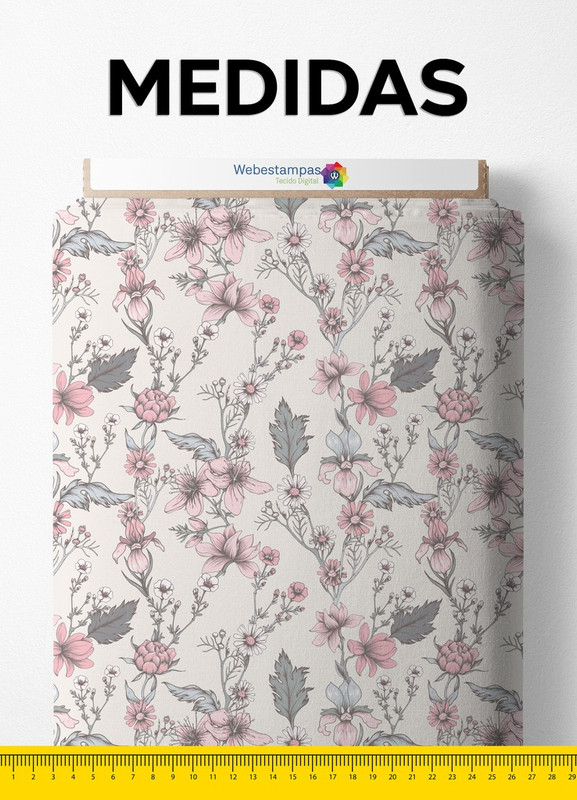 Tecido Velboa Estampa Digital Floral 78 com 1,55m de Largura