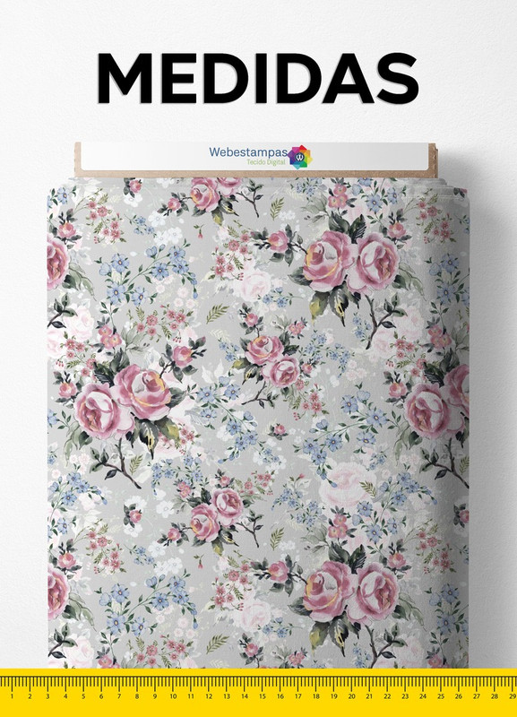 Tecido Velboa Estampa Digital Floral 88 com 1,55m de Largura