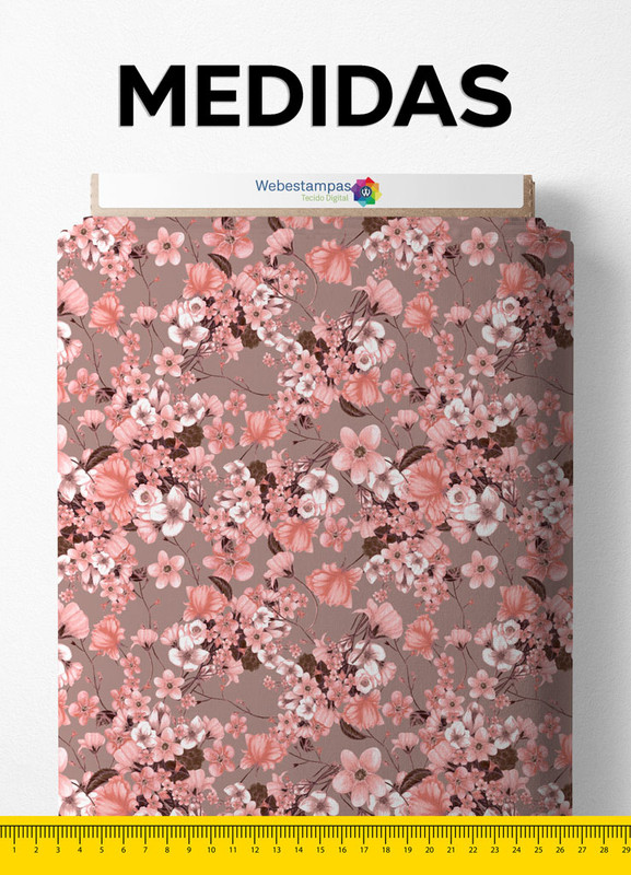 Tecido Velboa Estampa Digital Floral 191 com 1,55m de Largura