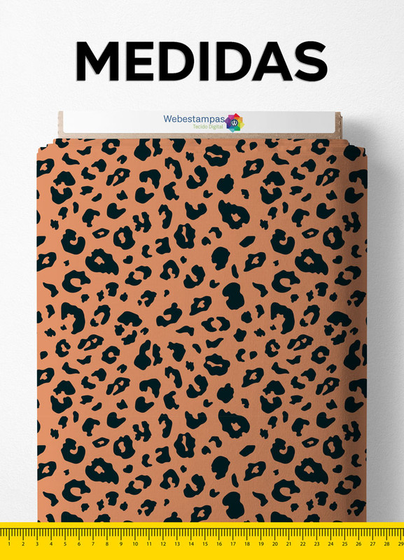 Tecido Velboa Estampa Digital Onça Mini Marrom 1,55m de Largura