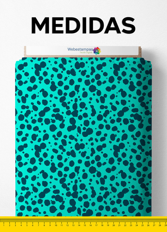 Tecido Velboa Estampa Digital Onça Verde 1,55m de Largura
