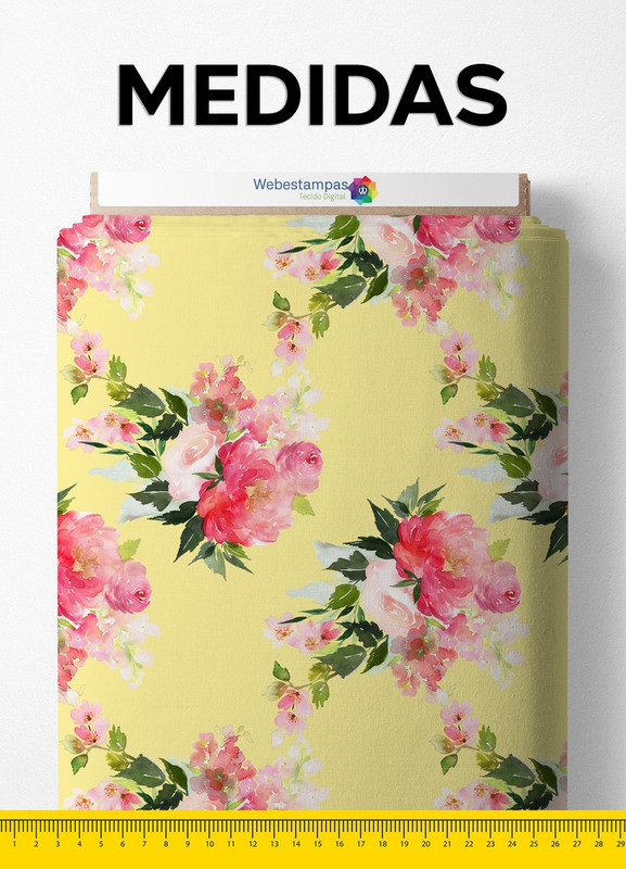 Tecido Veludo Suede Estampa Digital Floral 42 com 1,40m de Largura