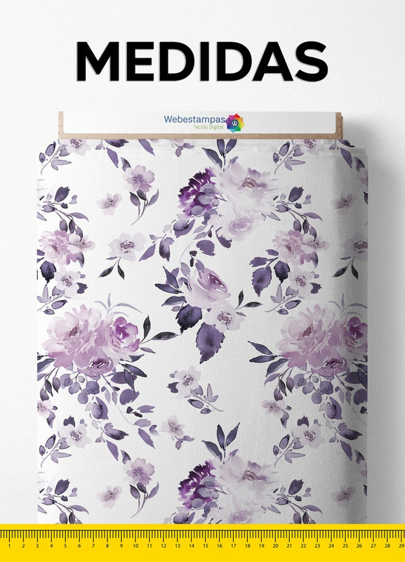 Tecido Veludo Suede Estampa Digital Floral 43 com 1,40m de Largura