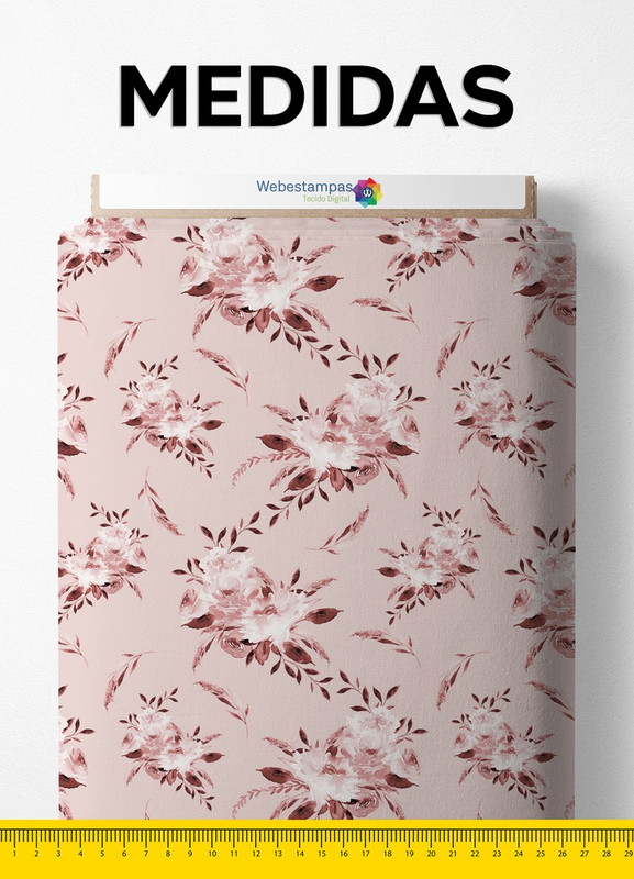 Tecido Veludo Suede Estampa Digital Floral 52 com 1,40m de Largura