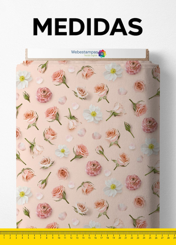 Tecido Veludo Suede Estampa Digital Floral 83 com 1,40m de Largura