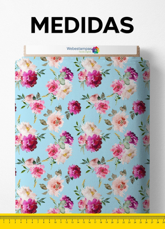 Tecido Veludo Suede Estampa Digital Floral 92 com 1,40m de Largura