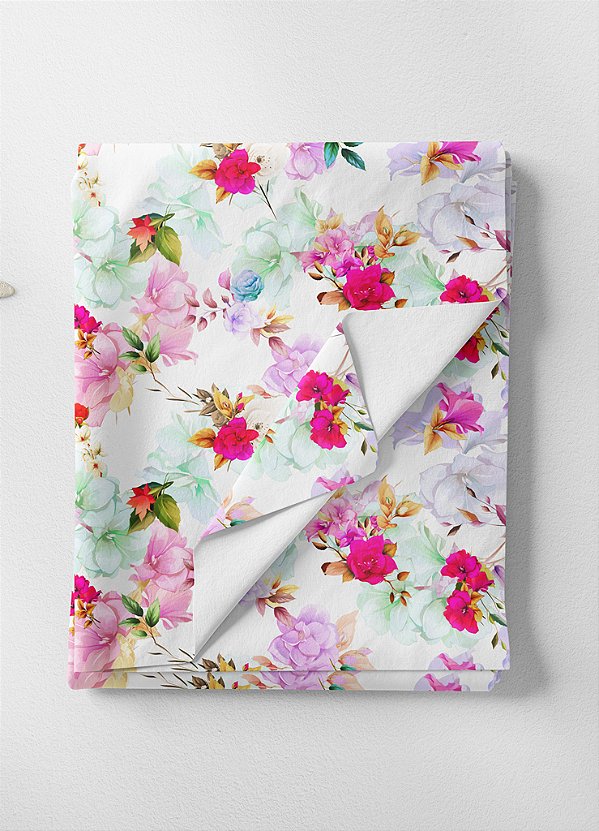 Tecido Veludo Suede Estampa Digital Floral 104 com 1,40m de Largura