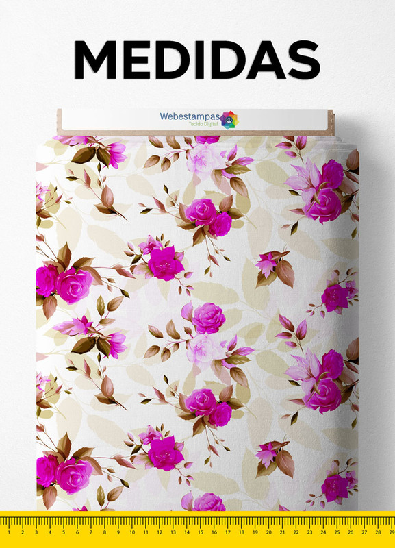 Tecido Veludo Suede Estampa Digital Floral 111 com 1,40m de Largura