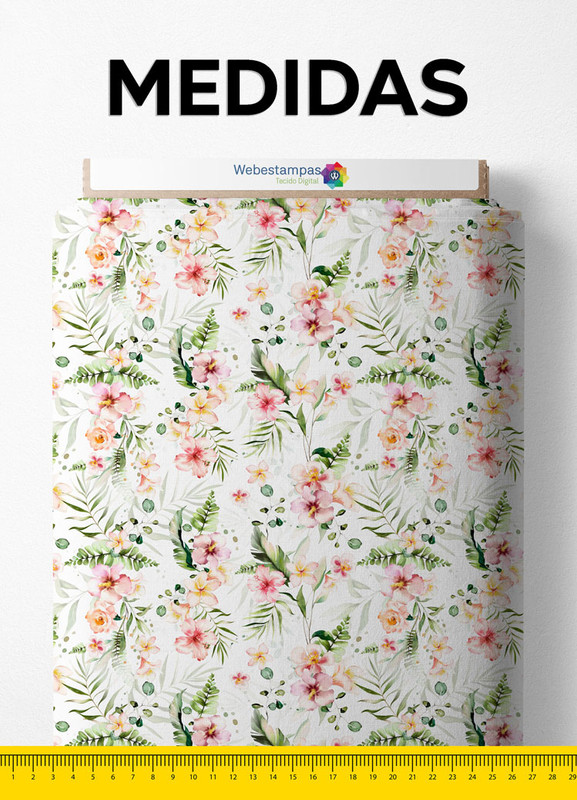 Tecido Veludo Suede Estampa Digital Floral 135 com 1,40m de Largura