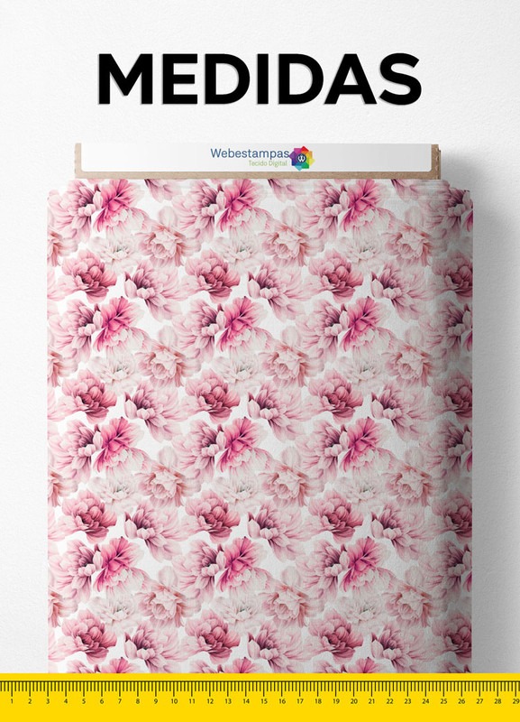 Tecido Veludo Suede Estampa Digital Floral 141 com 1,40m de Largura