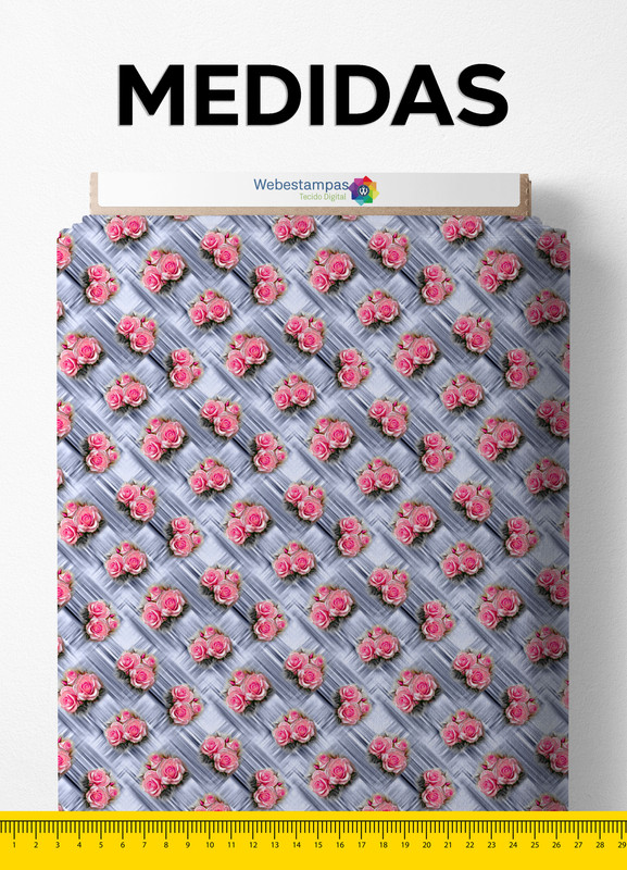 Tecido Veludo Suede Estampa Digital Floral 151 com 1,40m de Largura