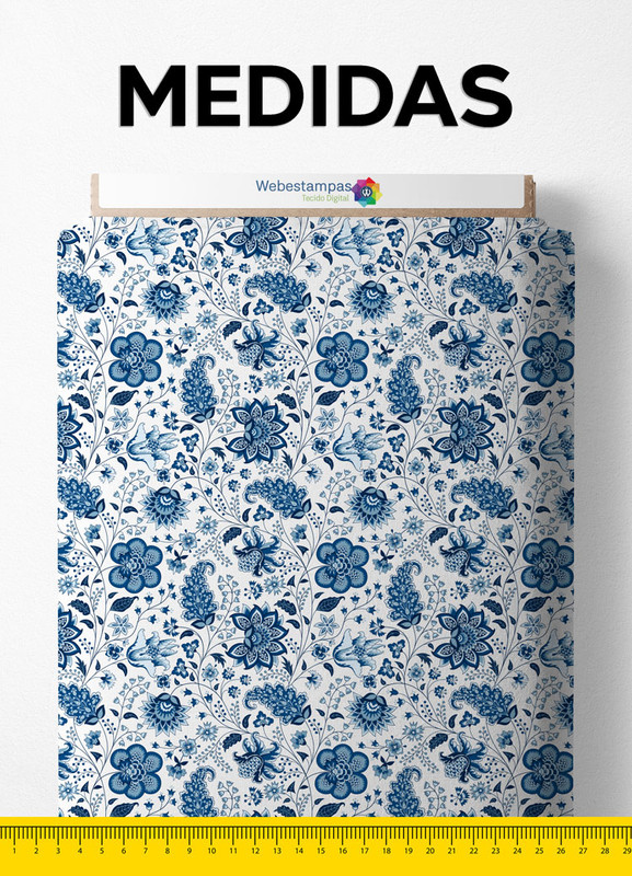 Tecido Veludo Suede Estampa Digital Floral 157 com 1,40m de Largura