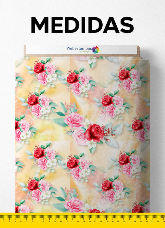 Tecido Veludo Suede Estampa Digital Floral 172 com 1,40m de Largura