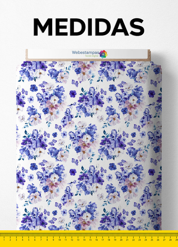 Tecido Veludo Suede Estampa Digital Floral 190 com 1,40m de Largura