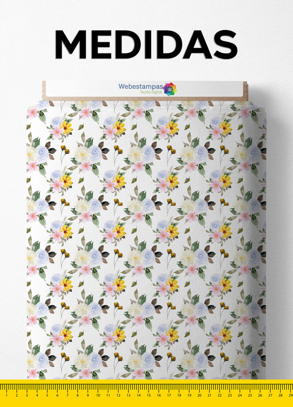 Tecido Veludo Suede Estampa Digital Floral 199 com 1,40m de Largura