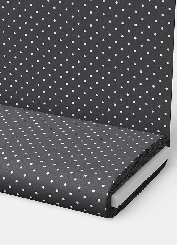 Tecido Veludo Suede Estampa Digital Bolinhas Fundo Cinza 1,40m de Largura