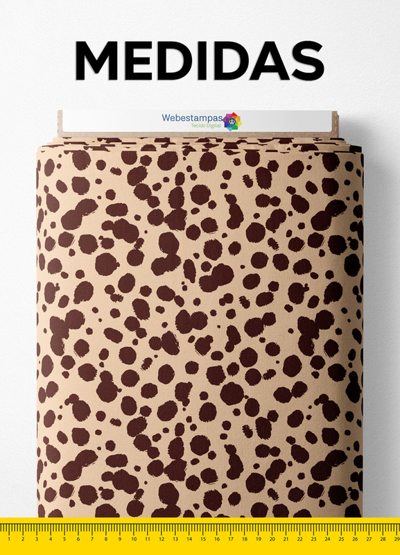 Tecido Veludo Suede Estampa Digital Onça Pintas Marrons 1,40m de Largura
