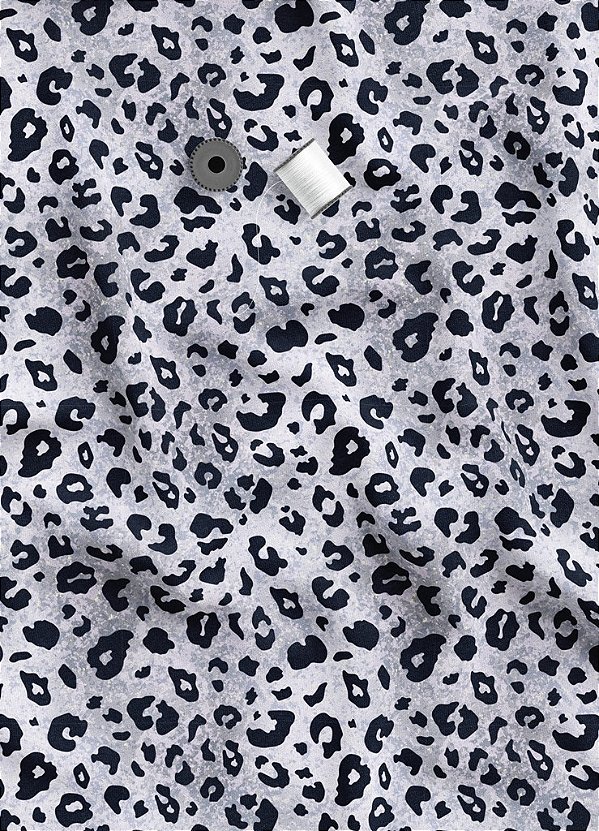 Tecido Veludo Suede Estampa Digital Onça Pintada Cinza 1,40m de Largura