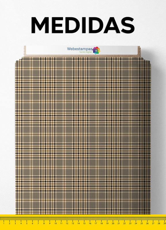 Tecido Veludo Suede Estampa Digital Xadrez 17 com 1,40m de Largura