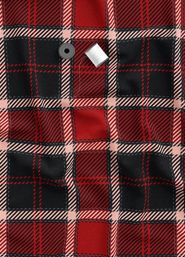Tecido Veludo Suede Estampa Digital Xadrez 61 com 1,40m de Largura