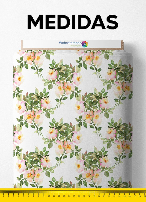 Tecido Tricoline Estampa Digital Floral 8 com 1,50m de Largura